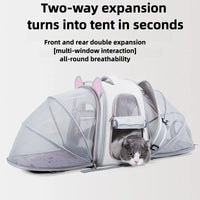 2-in-1 Cat Carrier Backpack Dual Expandable Backpack Foldable Breathable Carrier Pets and Small Dogs transporte pet backpack