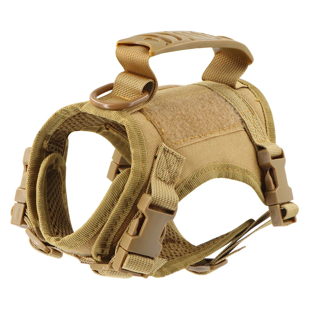 Tactical Puppy Harness Leash Set – Adjustable Military-Style Vest for Small Dogs & Cats, Ideal for Training & Walking - BIG FRENCHIES