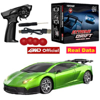 4WD RC Drift Racing Car - 1/43 Mini High-Speed Electric Car with Gyroscope, Realistic Lights, Remote Control Toy for Kids & Adults