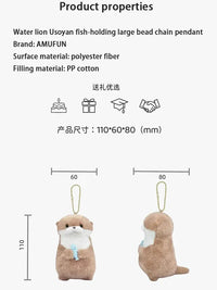 Cute Little Otter Hug Fish Plush Doll – Keychain Pendant Gift - BIG FRENCHIES