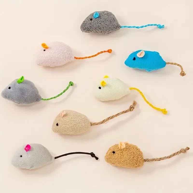 Plush Rat Cat Toy Set – 3/7PCS Durable Linen Indoor Play - BIG FRENCHIES