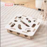 Cat Fun Box – Interactive Puzzle Toy for Indoor Cats, Scratching & Digging Activity Box with Bell Balls - BIG FRENCHIES