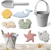 Silicone Beach Toys with Bucket, Shovel and Molds