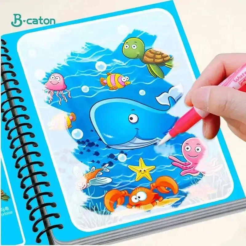 Watercolor Painting Magic Book – Reusable Cartoon Art Book for Kids - BIG FRENCHIES