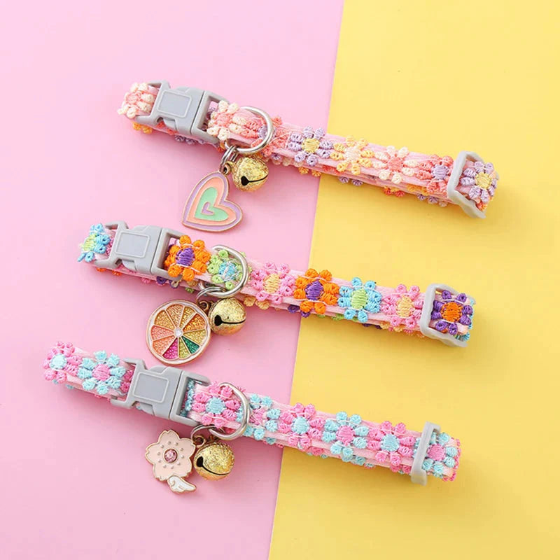 Colorful Pet Collar With Bell for Cats & Small Dogs