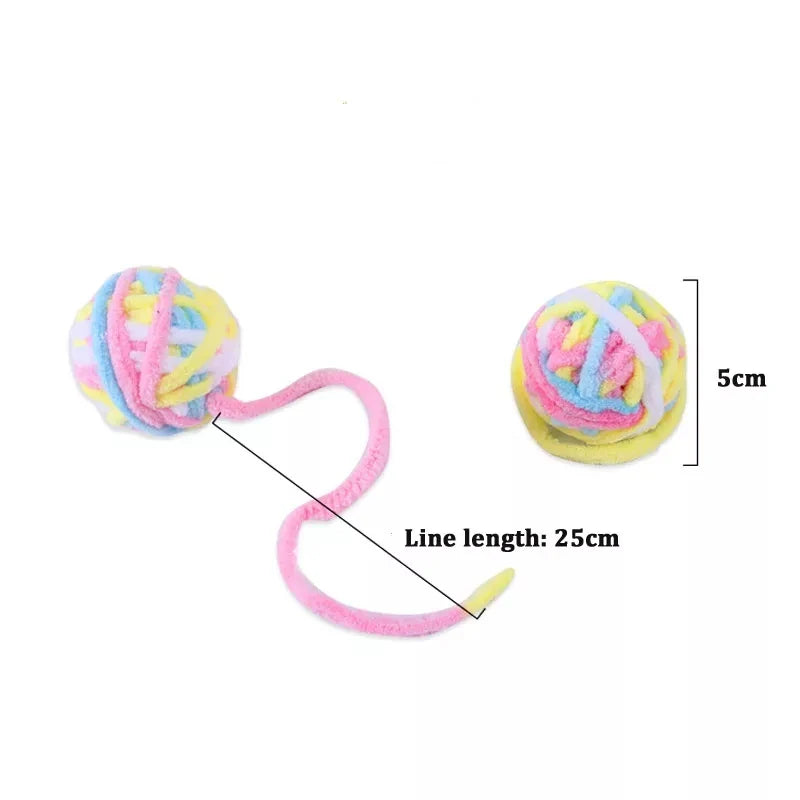 Colorful Yarn Ball Cat Toys with Bell - BIG FRENCHIES