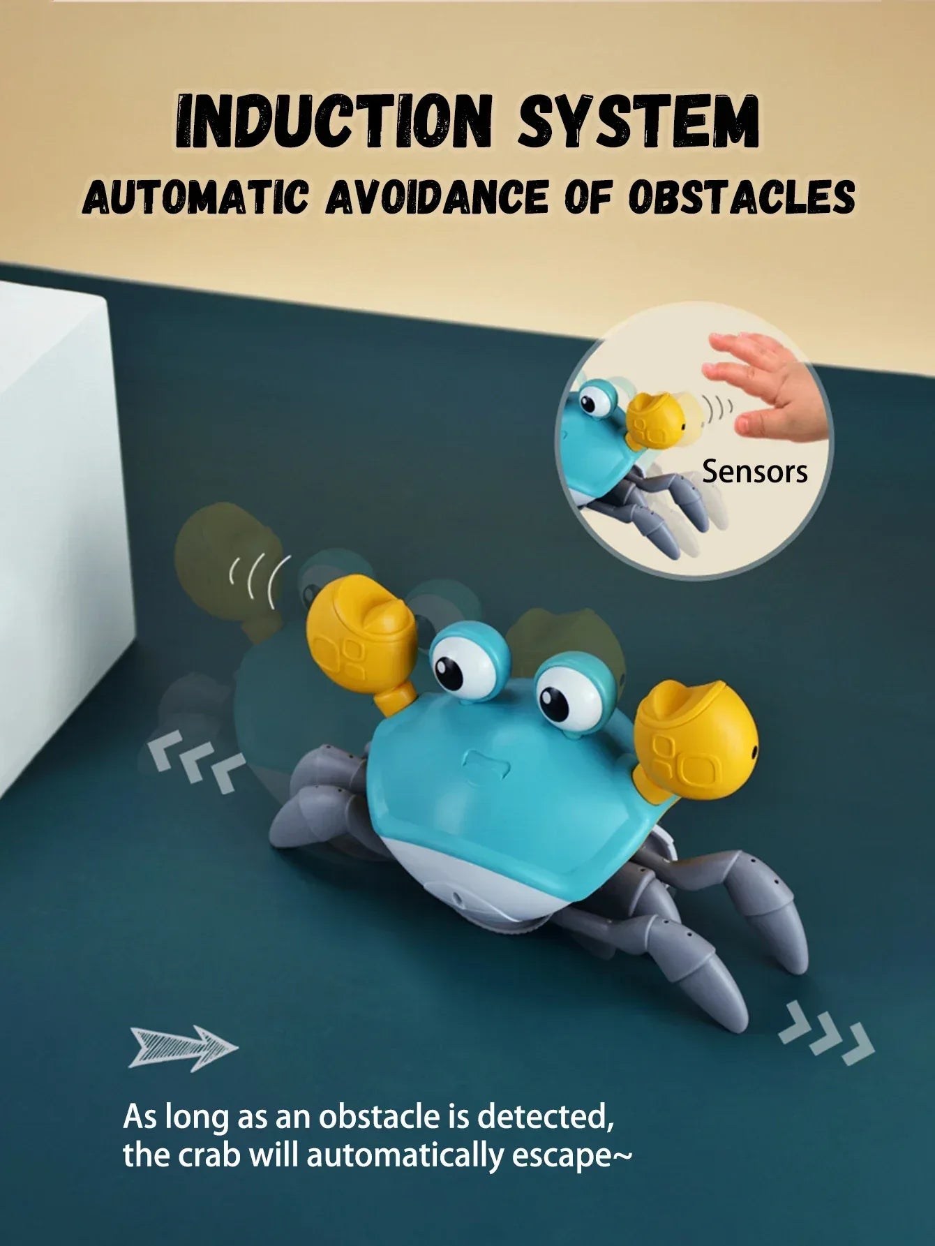 Auto-Sensing Escape Crab Toy – Crawling Baby Obstacle Avoiding Pet - BIG FRENCHIES