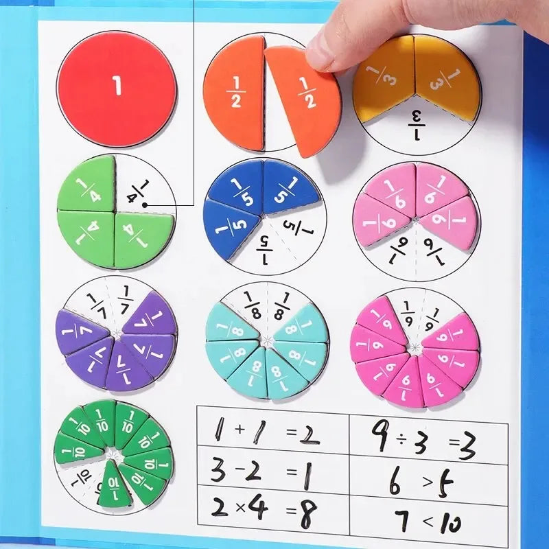 Magnetic Fraction Puzzle Set – Montessori Math Learning Toy for Kids - BIG FRENCHIES