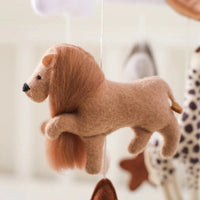 Wooden Crib Mobile Bed Bell with Soft Felt Animals