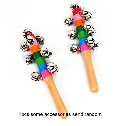 Rainbow Handheld Bell Stick | Wooden Musical Toy for Kids & Parties - BIG FRENCHIES