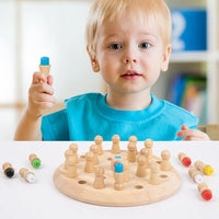 MEACAOFG Kids Wooden Memory Match Stick Chess Game Fun Block Board Game