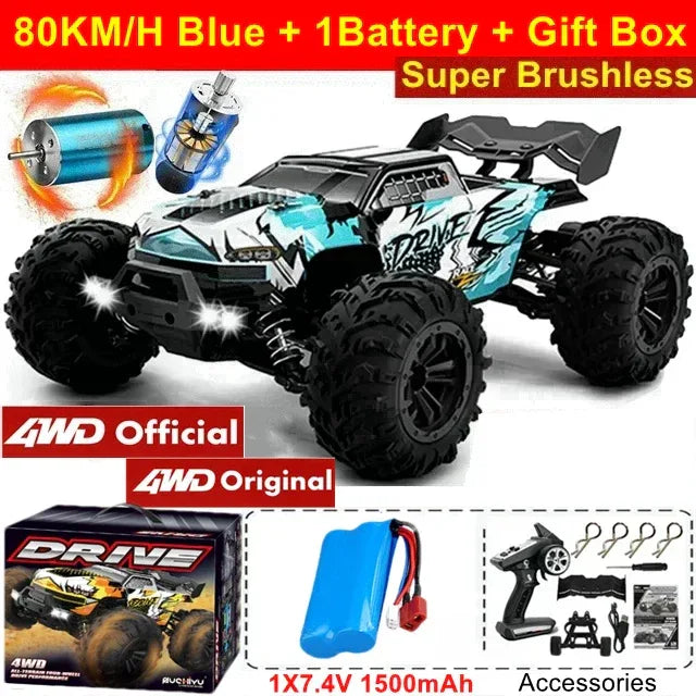 4WD Remote Control Car High-Speed 50-80KM/H Off-Road Buggy Truck - BIG FRENCHIES