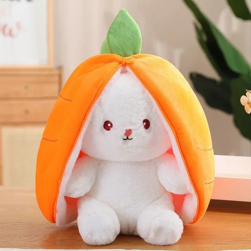 Cute Strawberry Carrot Rabbit Plush Toy – Soft Cuddly Bunny Doll - BIG FRENCHIES
