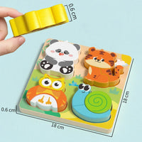 4-in-1 Wooden 3D Cartoon Animal Puzzle | Educational Toy for Kids - BIG FRENCHIES