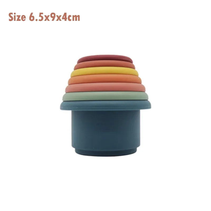 Baby Silicone Stacking Cups – Montessori Hourglass Tower Toy - BIG FRENCHIES