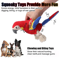 Indestructible Plush Parrot Dog Toy – Squeaky Chew Toy for Small & Large Dogs - BIG FRENCHIES