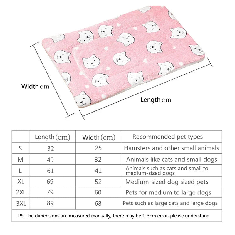 Thicken Flannel Cat Mat – Soft Winter Sleeping Cushion for Cats & Small Dogs - BIG FRENCHIES