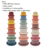 Baby Silicone Stacking Cups – Montessori Hourglass Tower Toy - BIG FRENCHIES