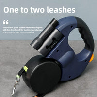 Premium 3M Retractable Double Dog Leash – Reflective 360° Swivel No-Tangle Lead with LED Lights for Small Dogs - BIG FRENCHIES