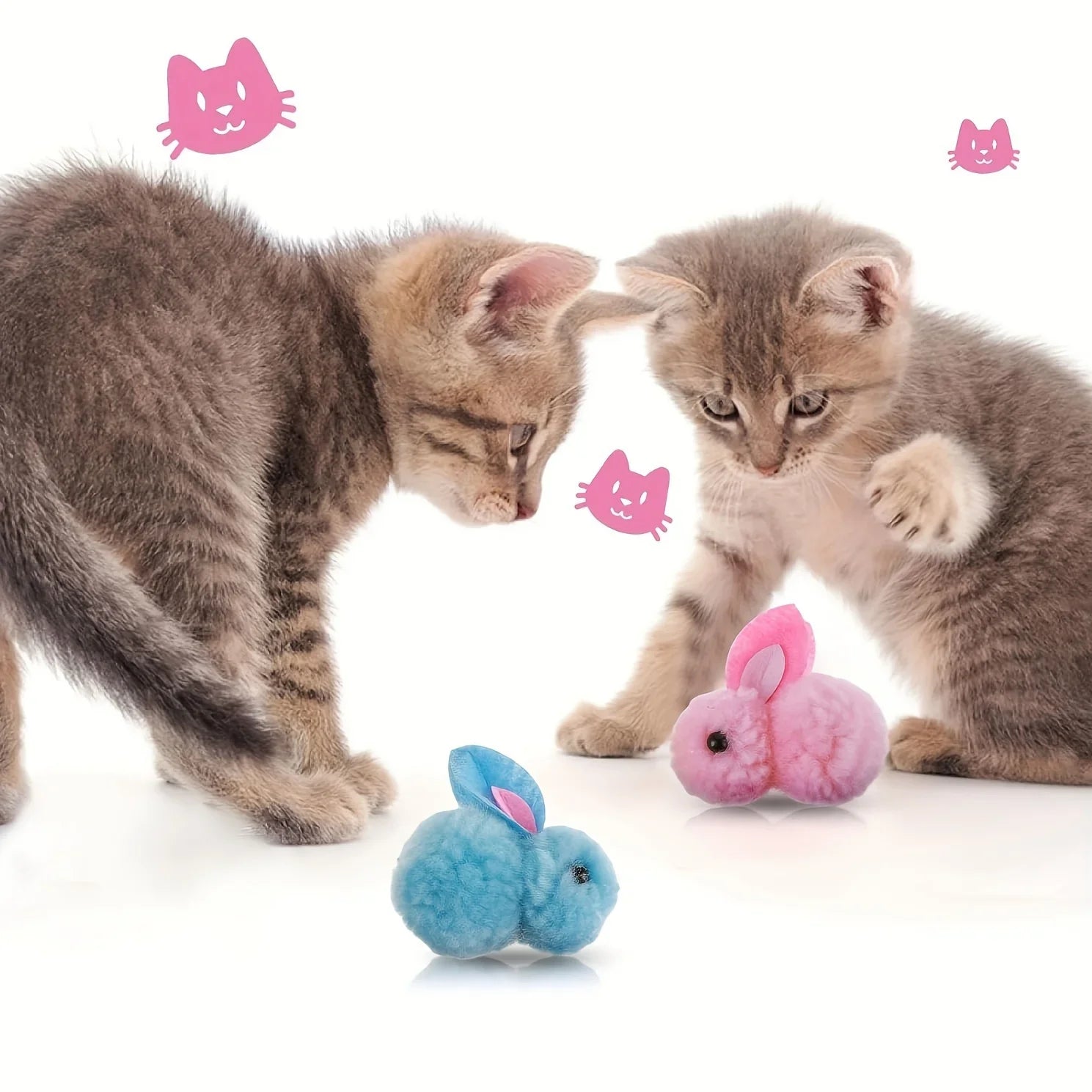 10pcs Plush Bunny Cat Toy Balls – Soft, Colorful & Interactive - BIG FRENCHIES