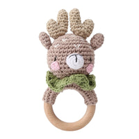 Crochet Animal Rattle Baby Toy Montessori Teether