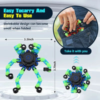 4PCS Glow-in-the-Dark Fidget Spinners – Deformable Robot Sensory Toys for Kids & Adults | Stress Relief Fingertip Gyro Party Favors