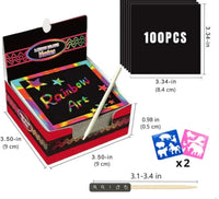Dazzling Scratch Painting Kit - Parent-Child Interactive DIY Craft Toy with Note Cards