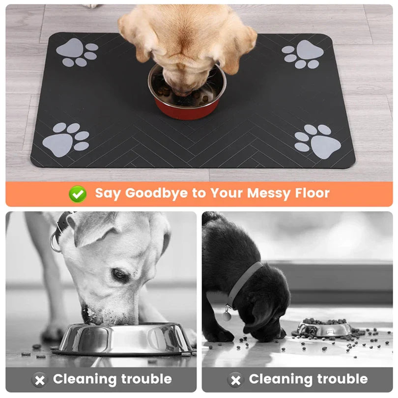 Absorbent Pet Feeding Mat with Waterproof Backing for Dogs & Cats - BIG FRENCHIES