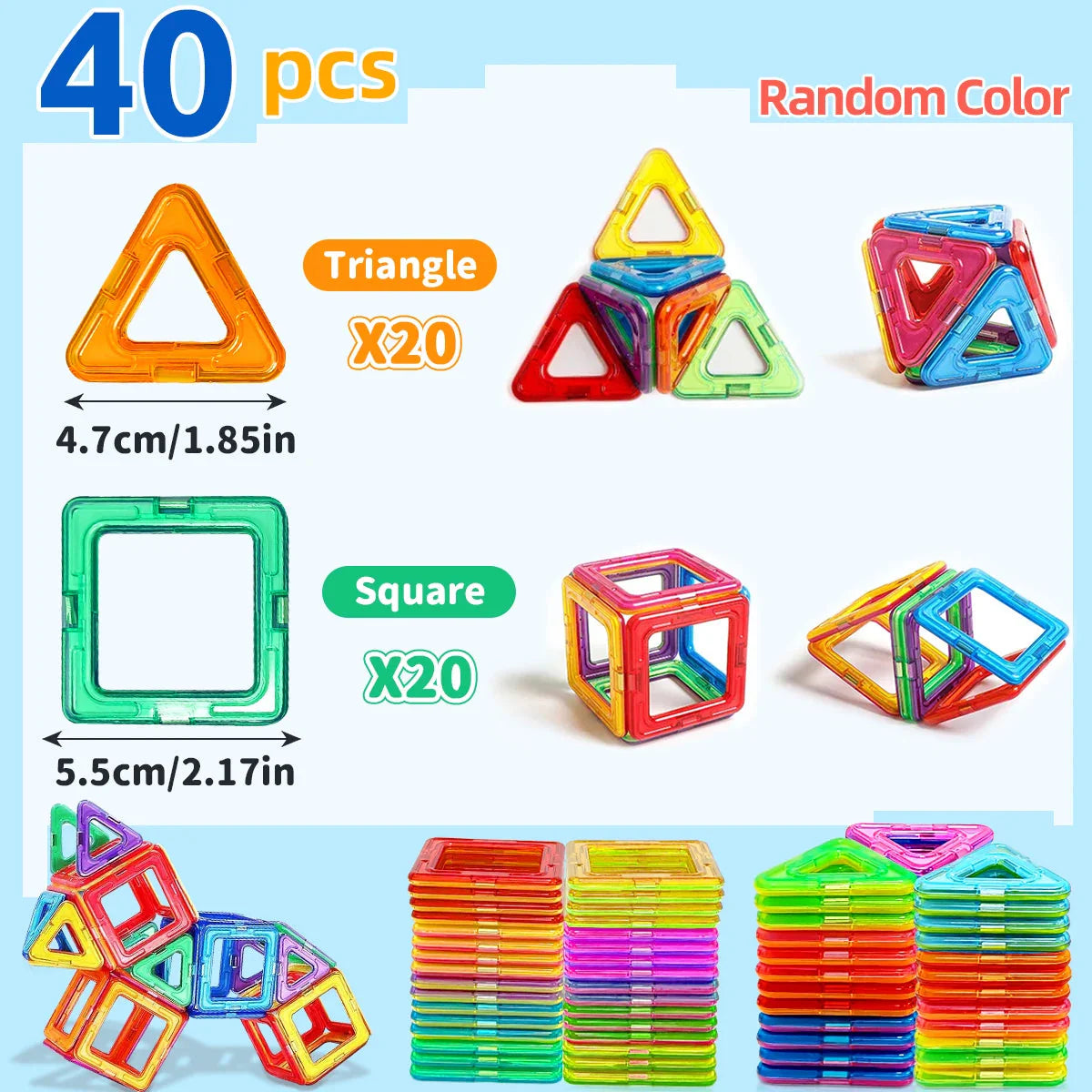 Magnetic Building Blocks - STEM Educational Toys for Kids Aged 4-12
