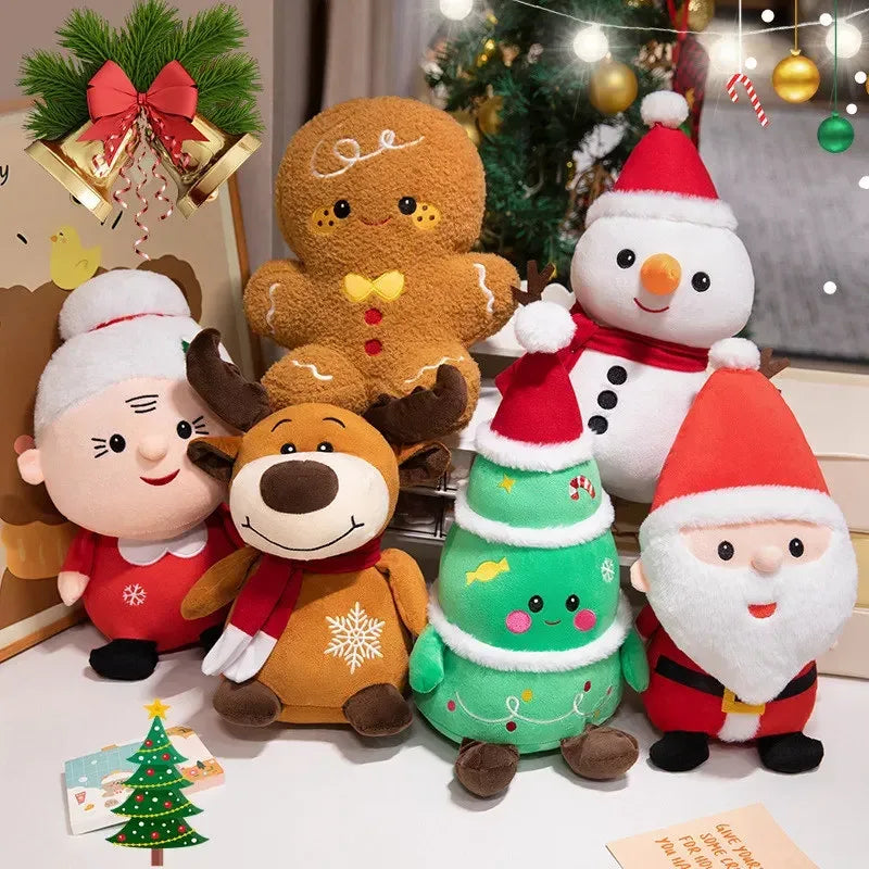 Cute Christmas Plush Toys – Santa, Elk, Snowman & Gingerbread Doll - BIG FRENCHIES