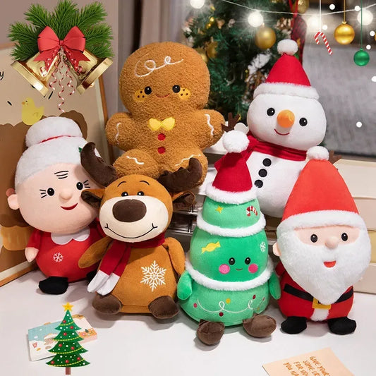 Cute Christmas Plush Toys – Santa, Elk, Snowman & Gingerbread Doll - BIG FRENCHIES
