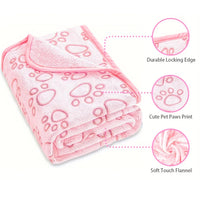 Soft Fluffy Pet Blanket – Cute Paw Print Warm Fleece Mat for Dogs & Cats - BIG FRENCHIES