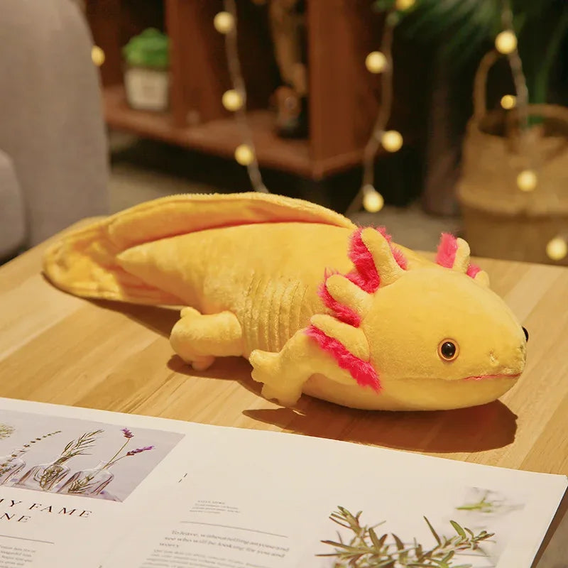Kawaii Axolotl Plush Toy – Colorful Newt Stuffed Long Pillow - BIG FRENCHIES