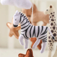 Wooden Crib Mobile Bed Bell with Soft Felt Animals