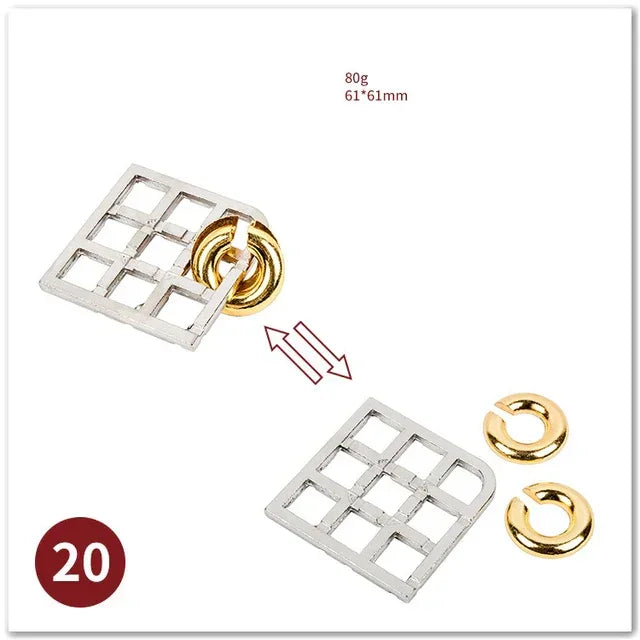 MEACAOFG Classic IQ Metal Brain Teaser 3D Alloy Box Kong Ming Lock Puzzles Magic Baffling Puzzle Game Toys for Children Adults Funny Gift - BIG FRENCHIES