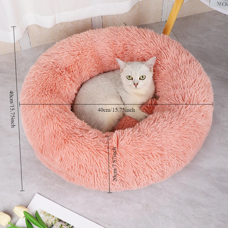 Round pet bed for anxious pets - Plush and calming - BIG FRENCHIES