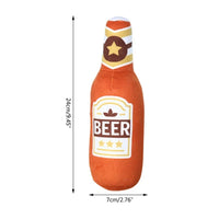 Plush Beer Bottle Dog Toy – Squeaky, Bite-Resistant, Teeth Cleaning - BIG FRENCHIES