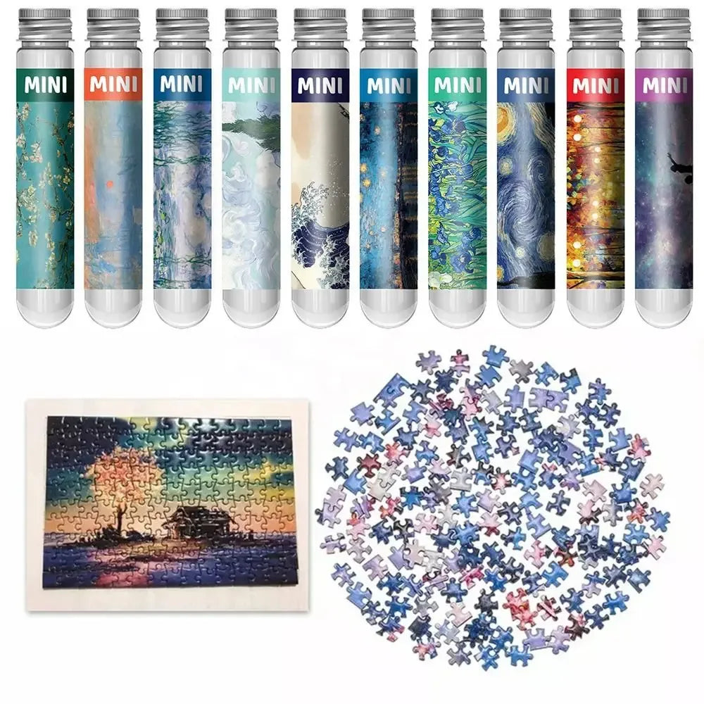 150PCS Oil Painting Jigsaw Puzzles – Mini Test Tube Educational Toy - BIG FRENCHIES