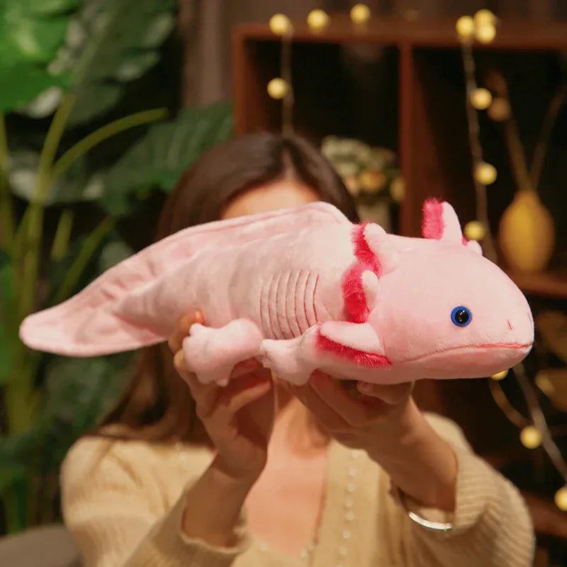 Kawaii Axolotl Plush Toy – Colorful Newt Stuffed Long Pillow - BIG FRENCHIES
