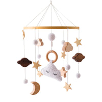 Baby Wooden Bed Bell Cartoon Rabbit Mobile