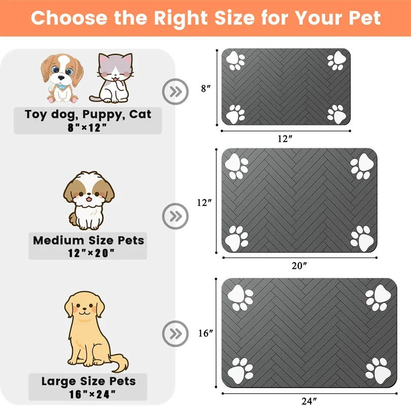 Absorbent Pet Feeding Mat with Waterproof Backing for Dogs & Cats - BIG FRENCHIES