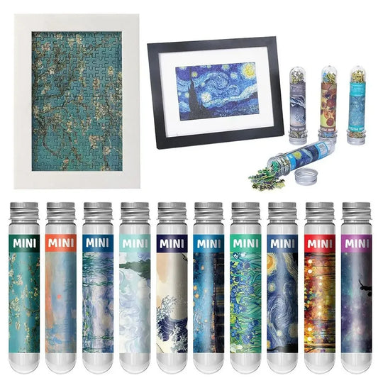 150PCS Oil Painting Jigsaw Puzzles – Mini Test Tube Educational Toy - BIG FRENCHIES