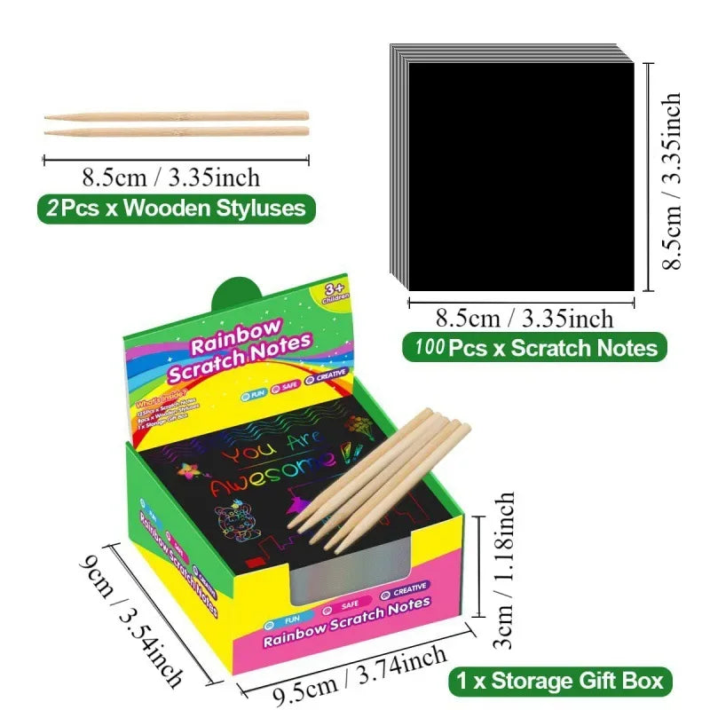Rainbow Reveal Craft Kit for Kids | Wooden Stylus Scratch Art Set - BIG FRENCHIES