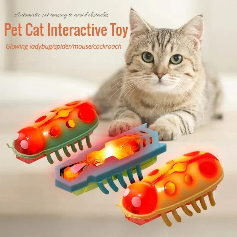 Pet Interactive Mini Electric Bug Cat Toy Kitten Escape Obstacle Automatic Flip Toy Battery Operated Vibration Beetle Supplies-Pet Toys-BIG FRENCHIES-Econic Blanks