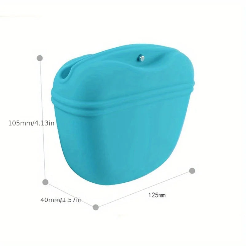 Silicone Dog Treat Bag – Waterproof Portable Training Pouch with Magnetic Clip - BIG FRENCHIES