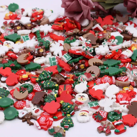 50pcs Christmas Resin Flatbacks for DIY Crafts & Jewelry Making - BIG FRENCHIES