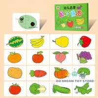 32Pcs Toddler Matching Cards – Montessori Animal & Shape Puzzle Set - BIG FRENCHIES