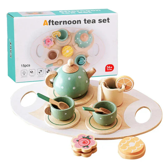 Wooden Afternoon Tea Set Toy | Kitchen Accessories Play for Kids - BIG FRENCHIES