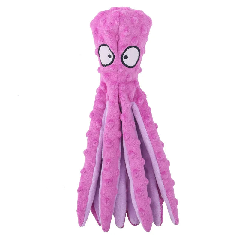 Plush Octopus Dog Toy – Bite Resistant, Squeaky & Interactive - BIG FRENCHIES