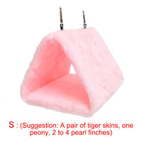 1PC Parrot Triangle Hammock - Pure Color Parrot Parrotlet Winter Warmth Cotton Nest Hanging Cage Hanging Suspension Nest
